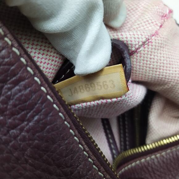 Dooney & Bourke Purple Pebbled Leather Zipper Pockets Hobo Shoulder Bag - Picture 12 of 16